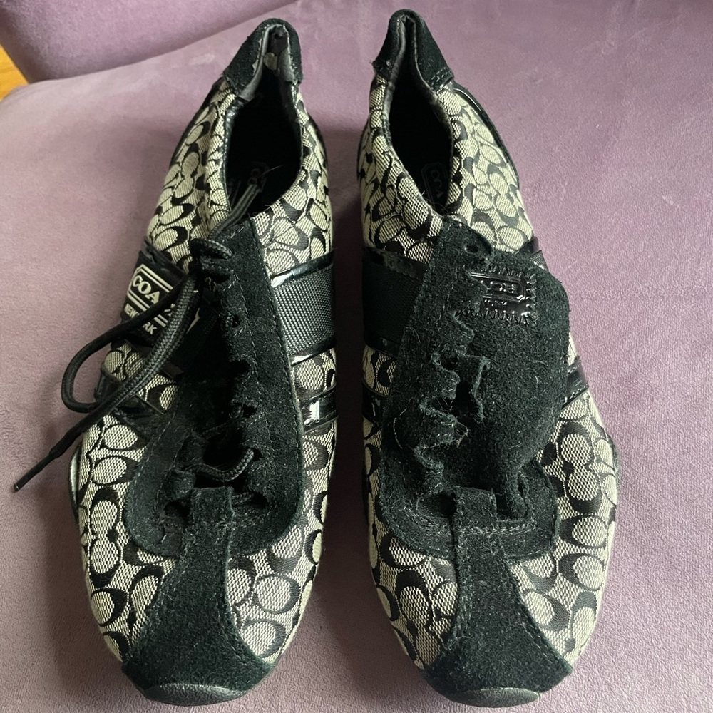 Coach Monogram Black and Gray Sneakers - Picture 2 of 7